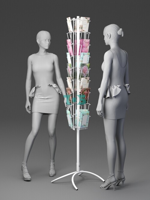 Б.ВР.13 Буклетница вращающаяся трехгранная 54 ячейки А5