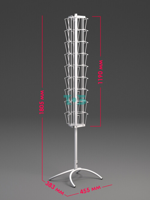 Б.ВР.13 Буклетница вращающаяся трехгранная 54 ячейки А5