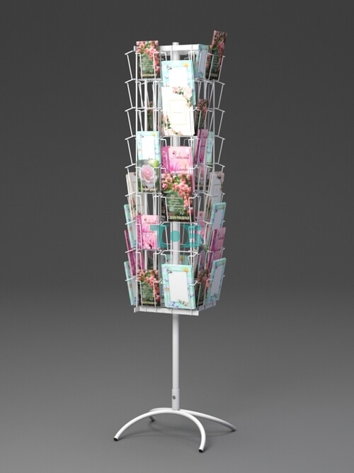 Б.ВР.15 Буклетница вращающаяся 72 ячейки для открыток (36A5+36А6)