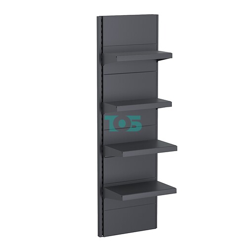 Стеллаж торговый настенный металлический "ГРАФФ" №9-2.0-0.6 с полками