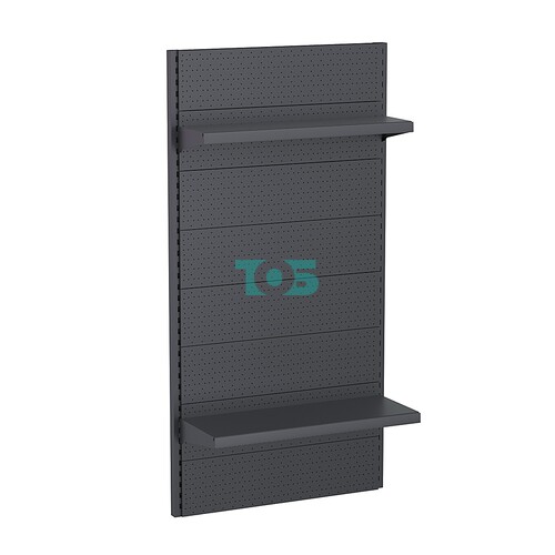 Стеллаж торговый настенный металлический "ГРАФФ" №10-2.0-1П с перфорацией и полками 