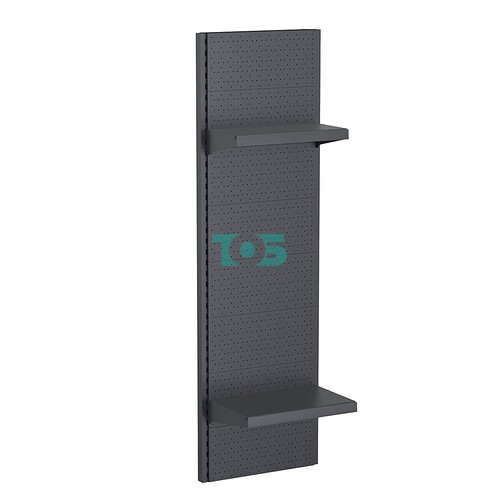 Стеллаж торговый настенный металлический "ГРАФФ" №10-2.0-0.6П с перфорацией и полками