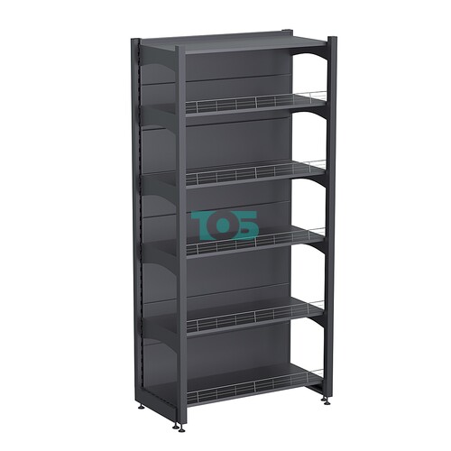 Стеллаж торговый металлический "ГРАФФ" №11Л-2.15-1-ОГР с полками, с ораничителями, с лицевыми доп. стойками