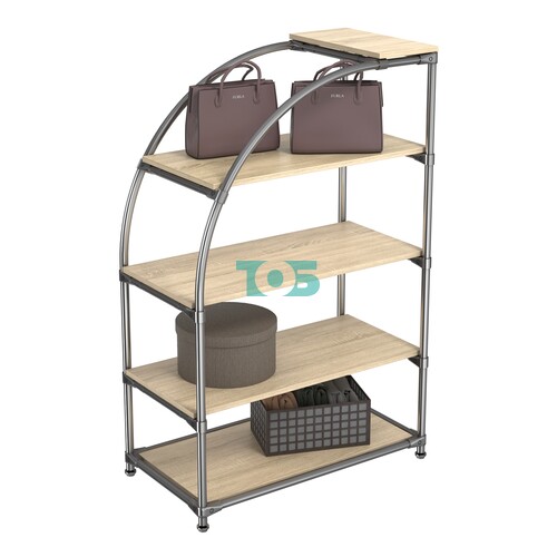 Хромированный стенд универсальный TD-06 (Т) с полками ДСП 16мм