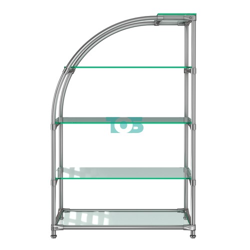 Хромированный стенд универсальный TD-06 (Т) с полками стекло 8мм (прозрачное)