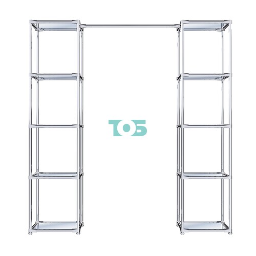 Вешало для одежды с зеркальными полками Мега №1-4