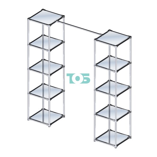 Вешало для одежды с зеркальными полками Мега №1-4
