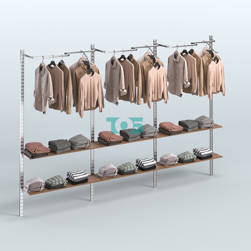 Система ГЛОБАЛ с Р-образными поручнями и полками из ДСП №4 (3600 мм)