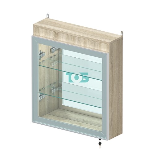 Витрина настенная №1-4А с подсветкой и зеркалом серии Collecto