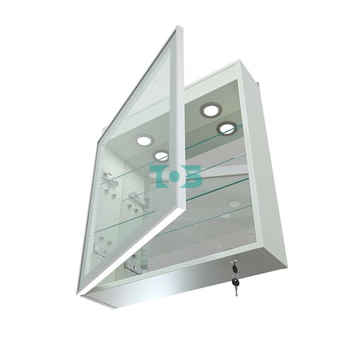 Витрина настенная №1-4А с подсветкой и зеркалом серии Collecto