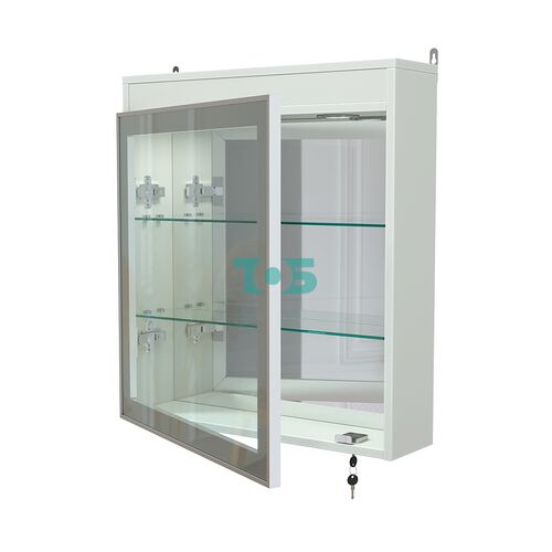 Витрина настенная №1-4А с подсветкой и зеркалом серии Collecto