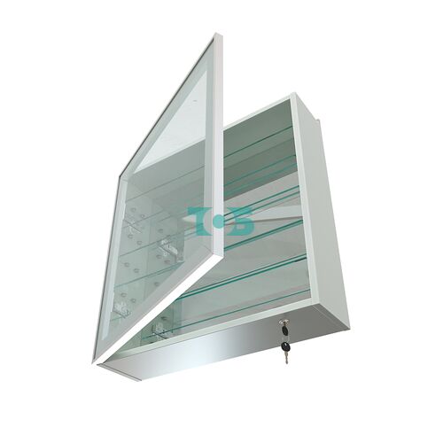 Витрина настенная №1-6А с пятью полками и зеркальной стенкой серии Collecto