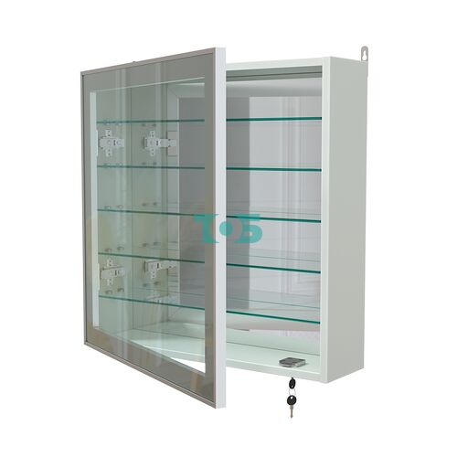 Витрина настенная №1-6А с пятью полками и зеркальной стенкой серии Collecto