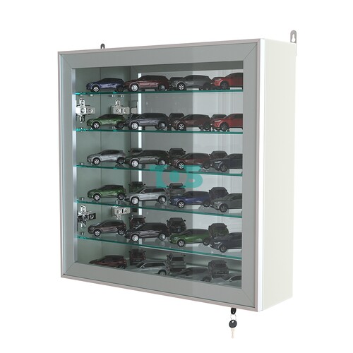 Витрина настенная №1-6А с пятью полками и зеркальной стенкой серии Collecto