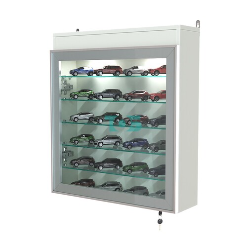 Витрина настенная №1-7А с пятью полками из стекла и верхней подсветкой серии Collecto