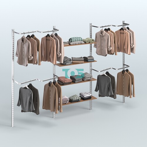 Система ГЛОБАЛ с полками из ДСП в центре и М-образными поручнями №9 (3600 мм)