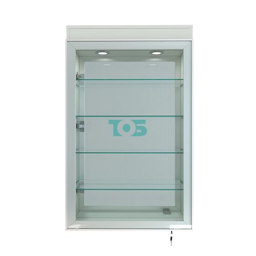 Витрина настенная №2-4А зеркальная с четырьмя полками и подсветкой серии Collecto