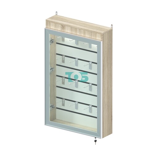 Витрина настенная №2-2Б с эконом панелью и верхней подсветкой серии Collecto