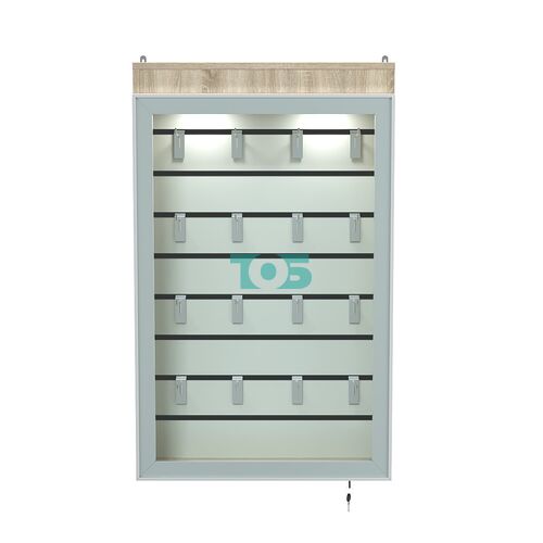 Витрина настенная №2-2Б с эконом панелью и верхней подсветкой серии Collecto