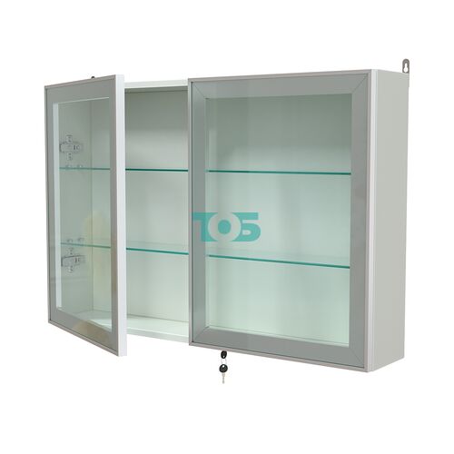 Витрина настенная №3-1А широкая со стеклянными полками серии Collecto