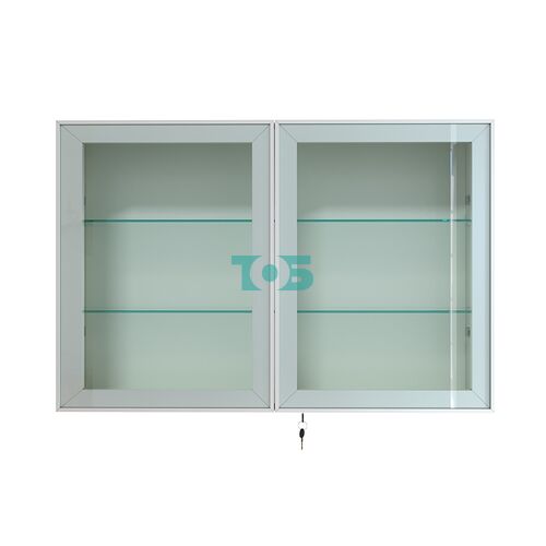 Витрина настенная №3-1А широкая со стеклянными полками серии Collecto