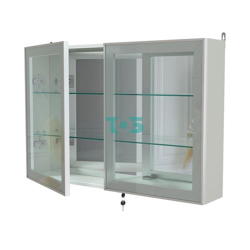 Витрина настенная №3-2А широкая с зеркалом серии Collecto