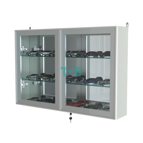 Витрина настенная №3-2А широкая с зеркалом серии Collecto