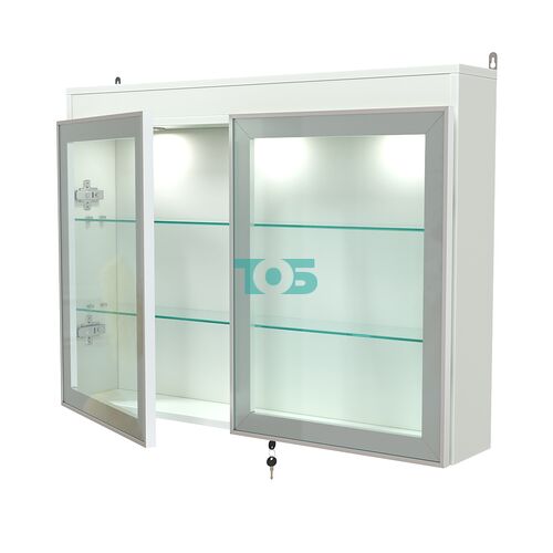 Витрина настенная №3-3А широкая с двумя полками и фризом серии Collecto