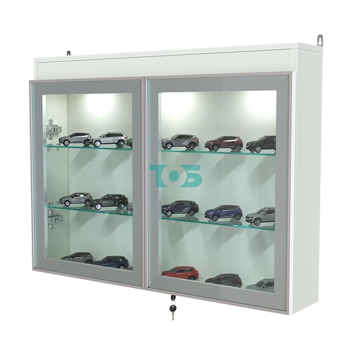 Витрина настенная №3-3А широкая с двумя полками и фризом серии Collecto