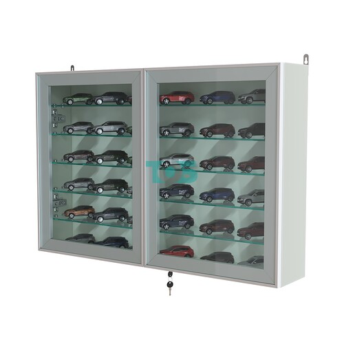 Витрина настенная №3-5А широкая с пятью стеклянными полками серии Collecto