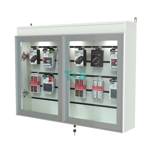 Витрина настенная №3-2Б широкая со встроенной подсветкой  серии Collecto