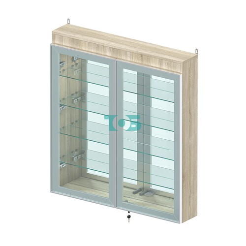 Витрина настенная №4-4А зеркальная с подсветкой серии Collecto