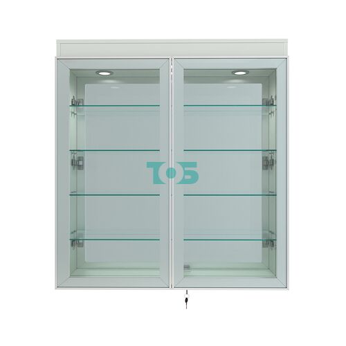 Витрина настенная №4-4А зеркальная с подсветкой серии Collecto