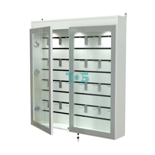 Витрина настенная №4-2Б закрытая с экономпанелью и фризом серии Collecto