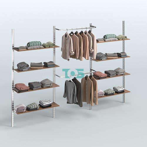 Система ГЛОБАЛ с хромирован-ными поручнями и полками из ДСП №12 (3600 мм)