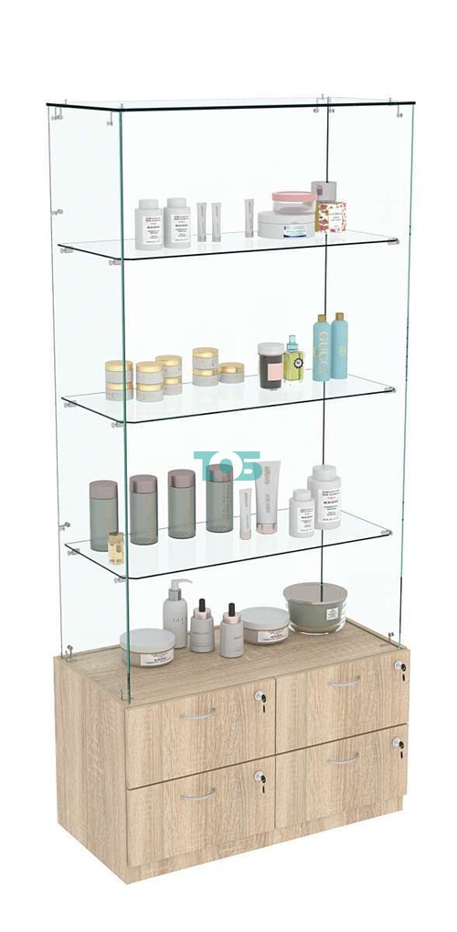 Витрина ХРУСТАЛЬ №105 прямоугольная (задняя стенка - стекло)