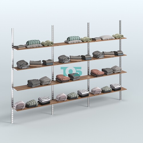 Система ГЛОБАЛ с горизонталь-ными полками из ДСП 16 мм №14 (3600 мм)