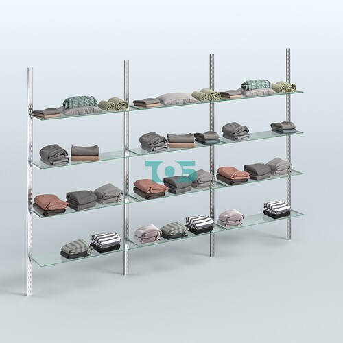 Система ГЛОБАЛ с двенадцатью стеклянными полками №15 (3600 мм)