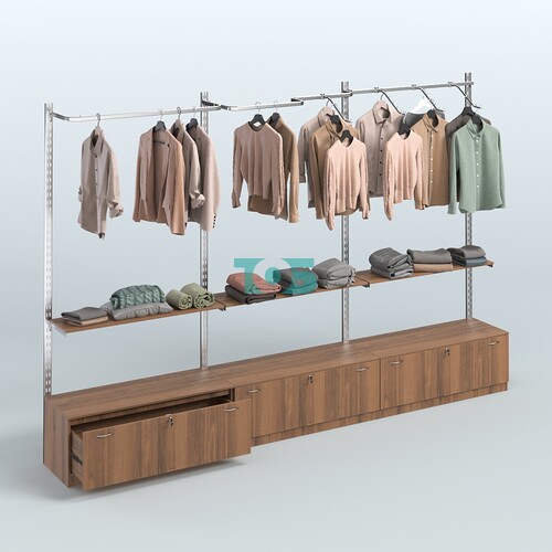 Система ГЛОБАЛ с разными видами поручней и полками с тумбами Т11 №3 (3600 мм)