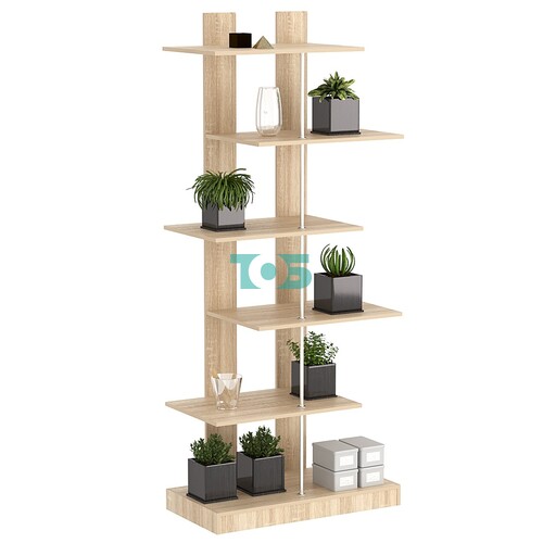 Стеллаж серии КУБ с четырьмя широкими полками №5