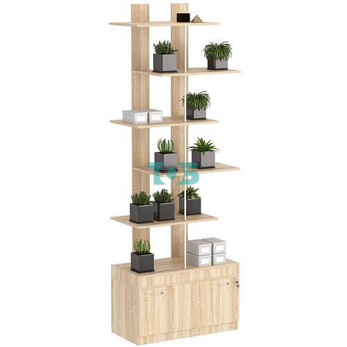 Стеллаж серии КУБ №5 с четырьмя полками высокий