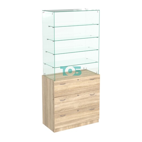 Прилавок с верхним стеклянным каркасом Селена-9