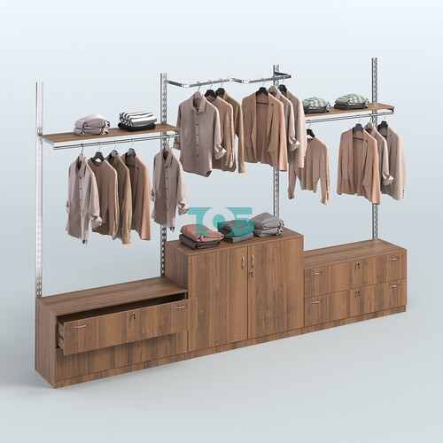 Система ГЛОБАЛ с М-образным и сборными поручнями с полками и тумбами Т12 и Т23 №7 (3600 мм)