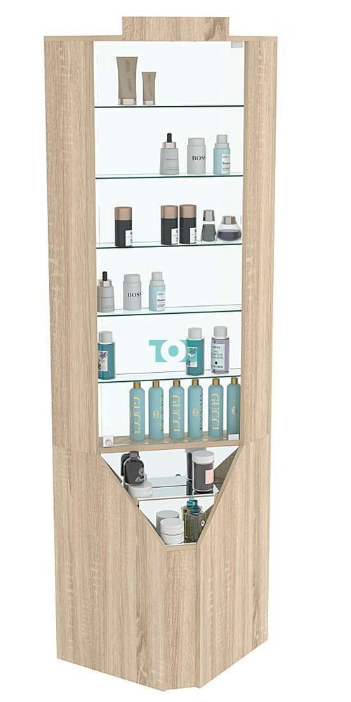 Витрина серии Эталон угловая №3-2 (Внутренний угол, задняя стенка - стекло)