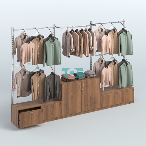 Система ГЛОБАЛ с хромированными поручнями и тумбами Т15 и Т23 №8 (3600 мм)