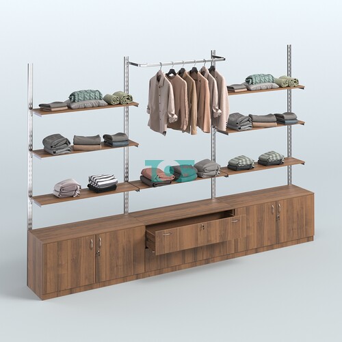 Система ГЛОБАЛ с полками из ДСП, П-образным поручнем и тумбами Т22 и Т12 №10 (3600 мм)