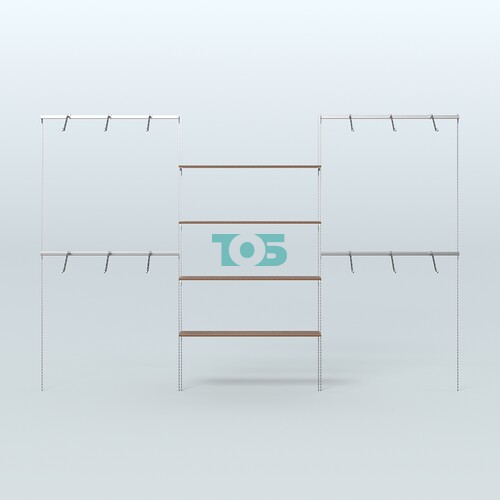 Neo Fix №3 с полками из ДСП и поручнями из хрома (3600 мм)