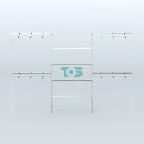 Neo Fix №4 с прозрачными полками пристенными поручнями (3600 мм)