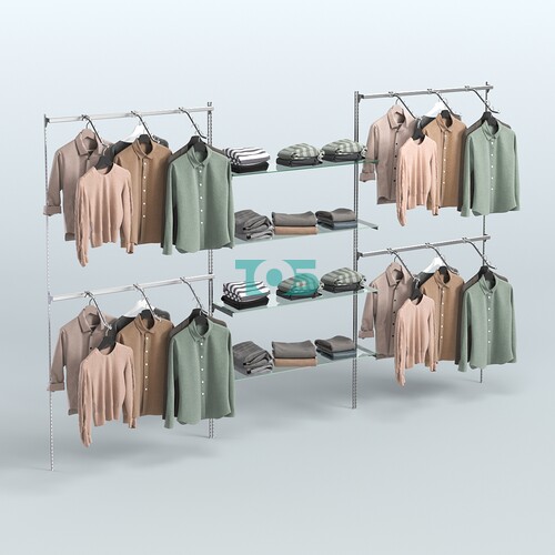 Neo Fix №4 с прозрачными полками пристенными поручнями (3600 мм)