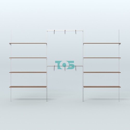 Neo Fix №11 с полками из ДСП и хромированными поручнями (3600 мм)